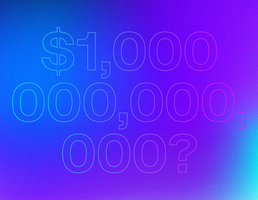 One trillion dollars with a question mark