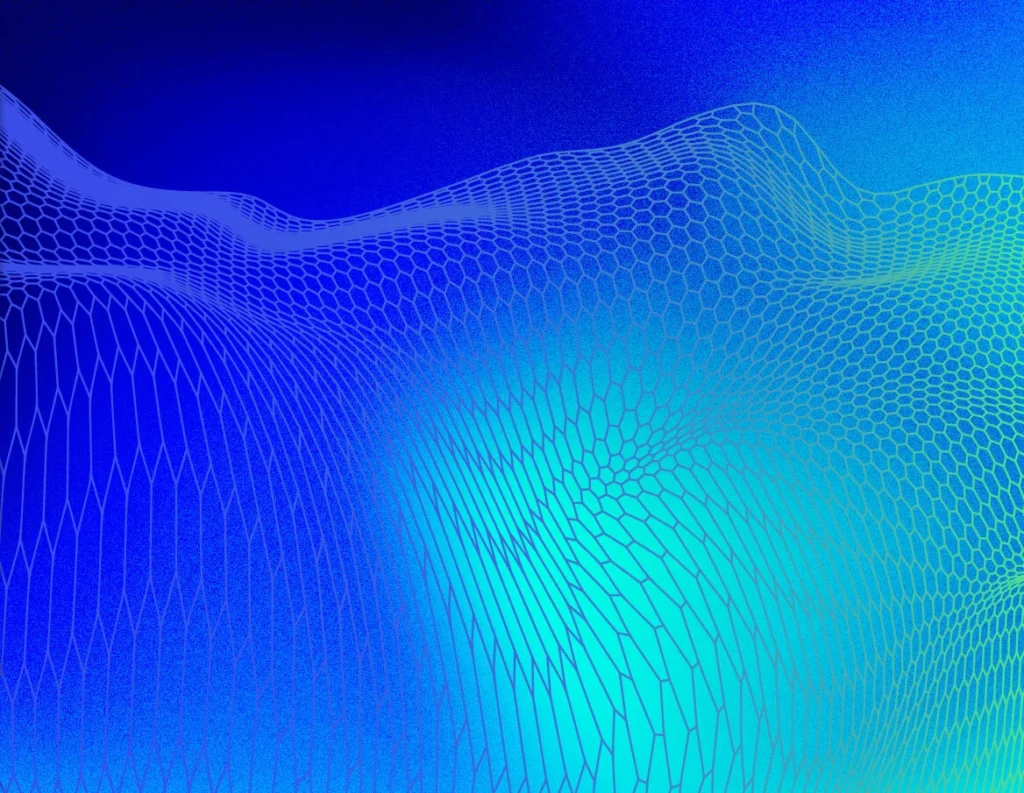 Abstract art with net waving over gradient