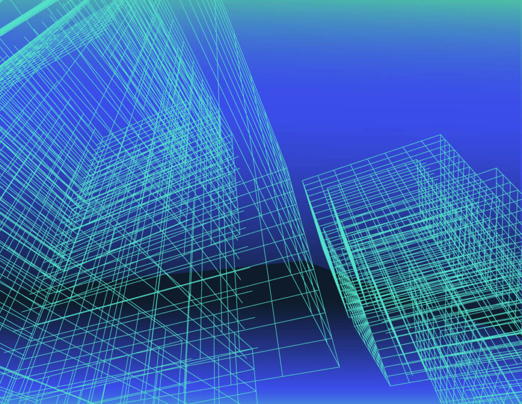 Abstract building line art